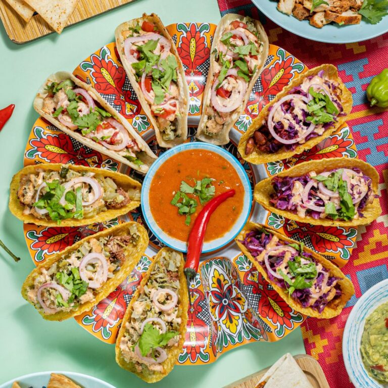plenty of tacos: veggie, pescatarian, meaty