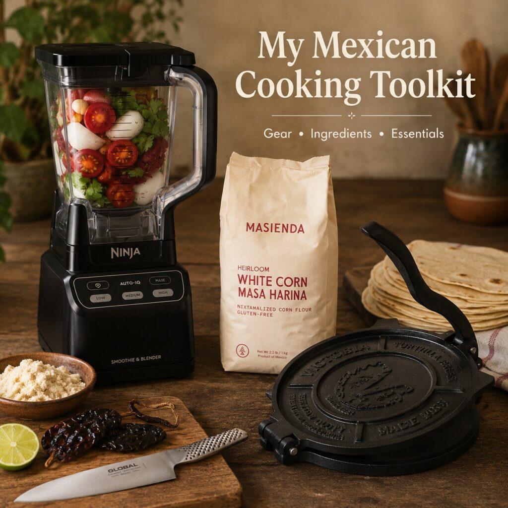 y Mexican cooking toolkit - equipment and ingredients