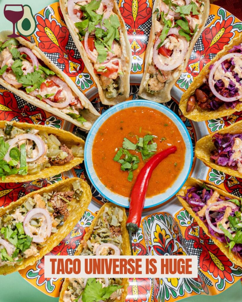 taco universe is huge: many different types of tacos by protein, form and locality