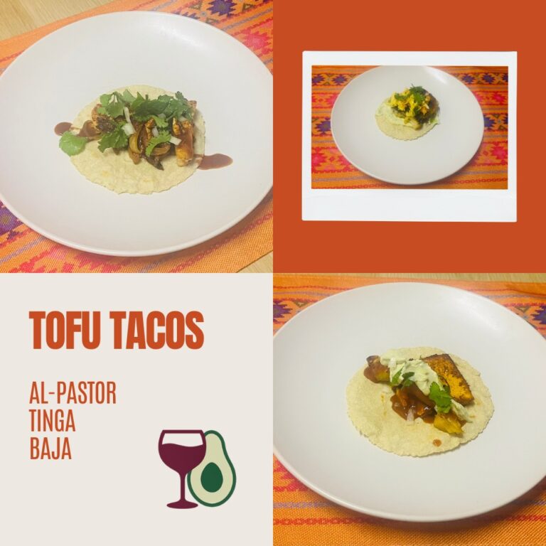 tofu tacos the Mexican way - al pastor, Tinga, baja