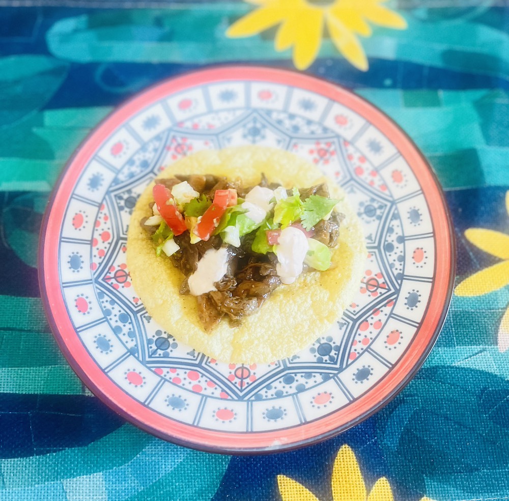 ancho mushroom taco