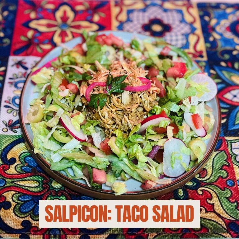 warm salpicon taco salad