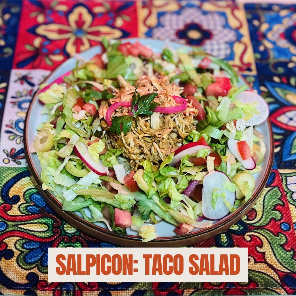 warm salpicon taco salad
