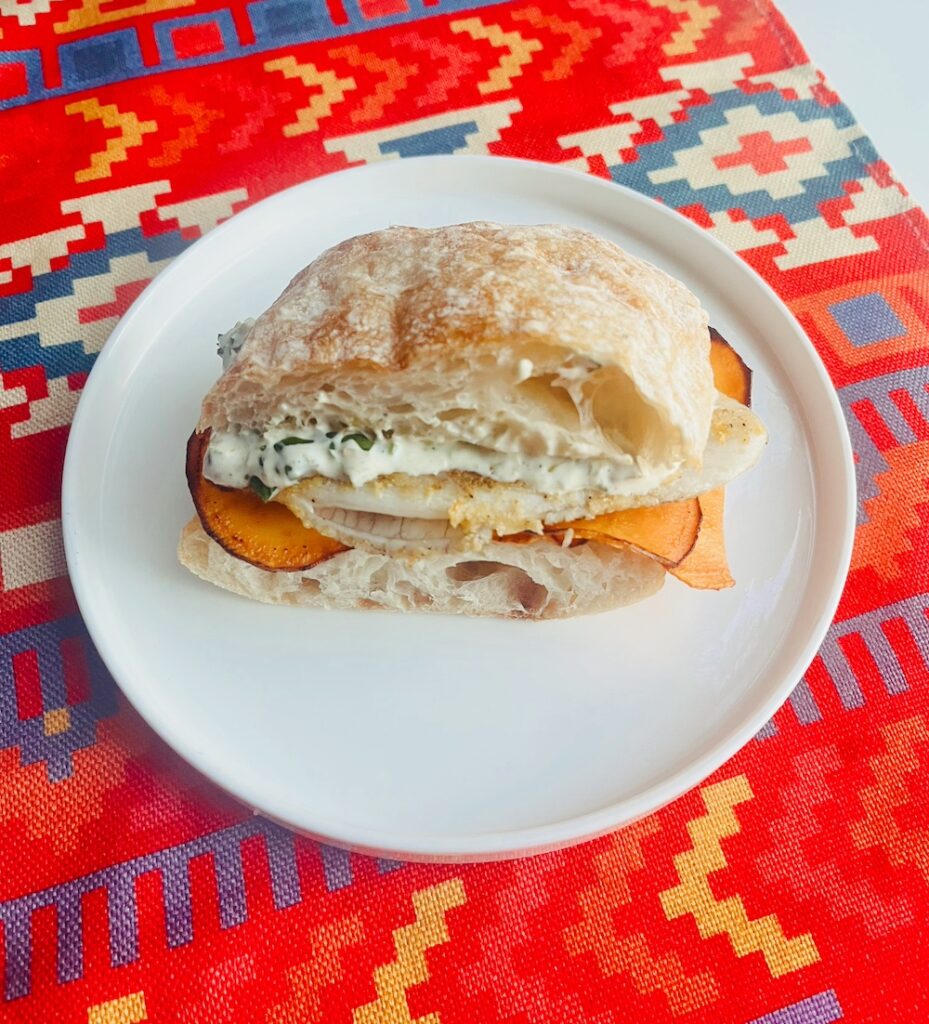 fried fish and chips torta