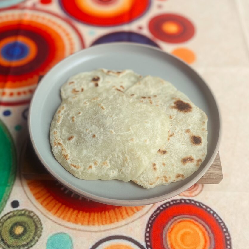 pile of homemade flour tortillas