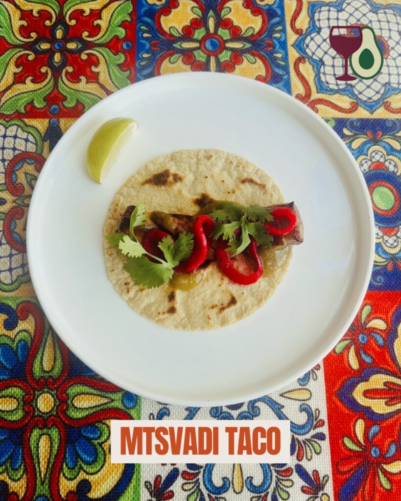 pork BBQ taco - Georgian Mtsvadi taco