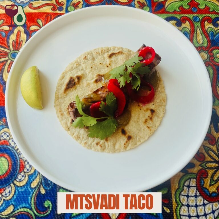 Mtsvadi tacos - Georgian pork BBQ taco
